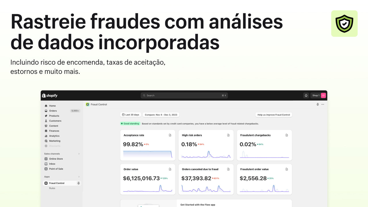 Rastreie fraudes com análises de dados incorporadas.