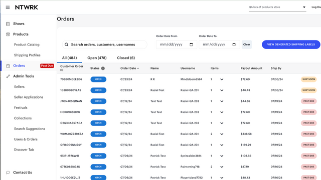 View and Manage Orders