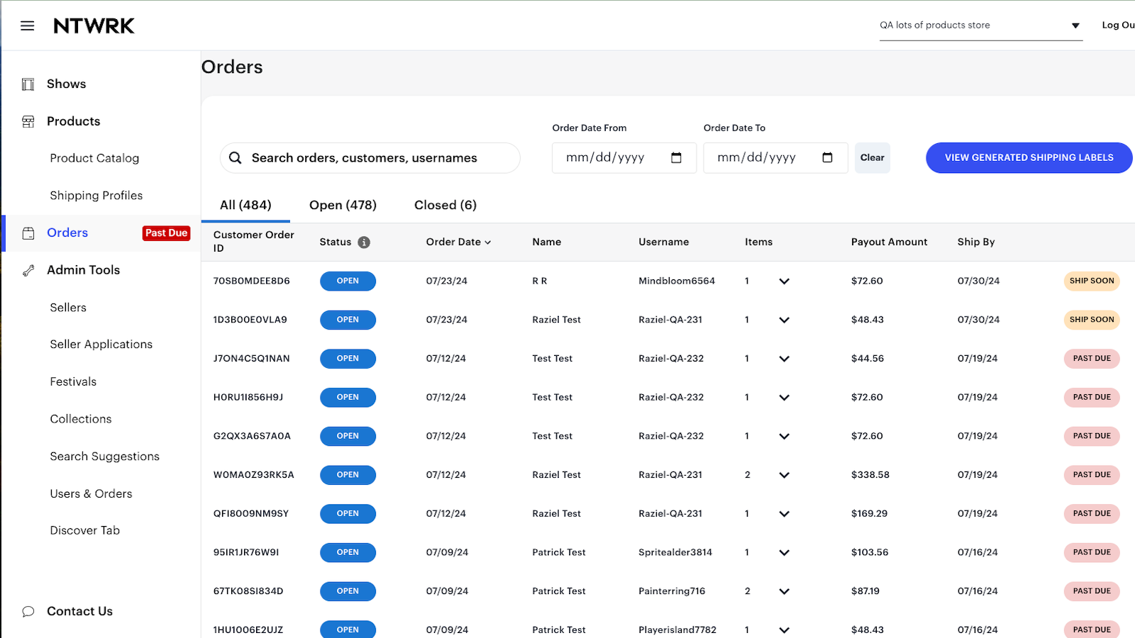 View and Manage Orders