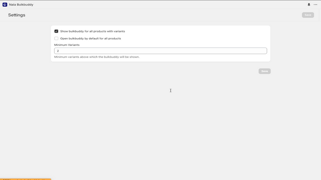 Bulkbuddy Settings