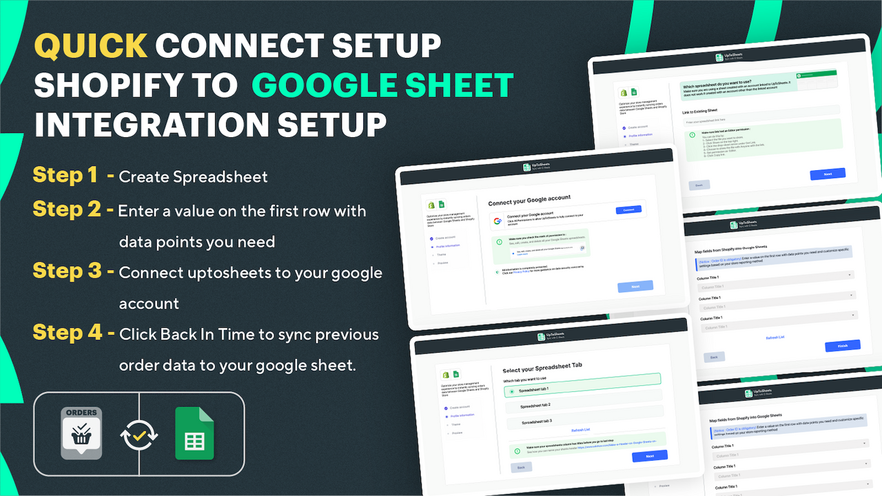 SNABB KOPPLINGSINSTÄLLNING SHOPIFY TILL GOOGLE SHEET INTEGRATION SETUP