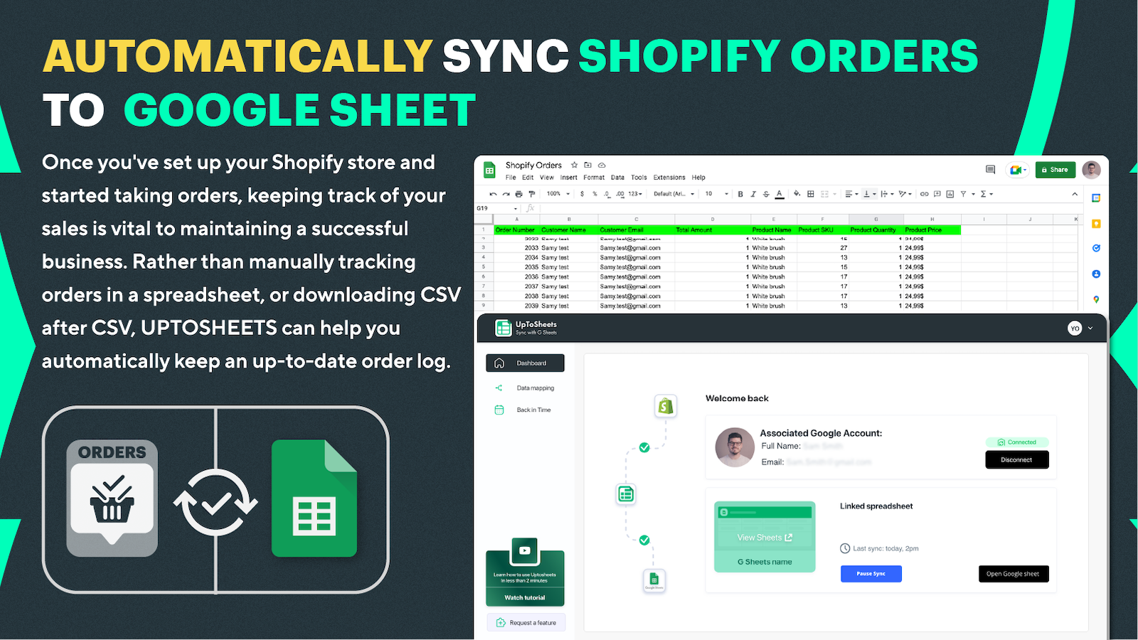 SINCRONIZE AUTOMATICAMENTE OS PEDIDOS DO SHOPIFY PARA O GOOGLE SHEET