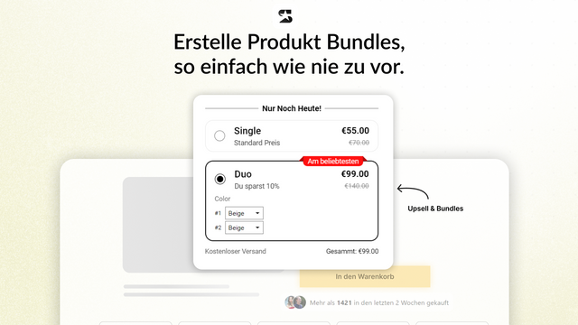 Einfach Bundles und Upsells erstellen