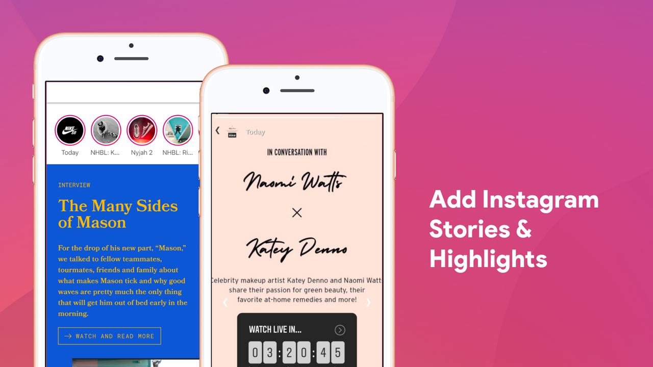 Añade Instagram Stories y Highlight