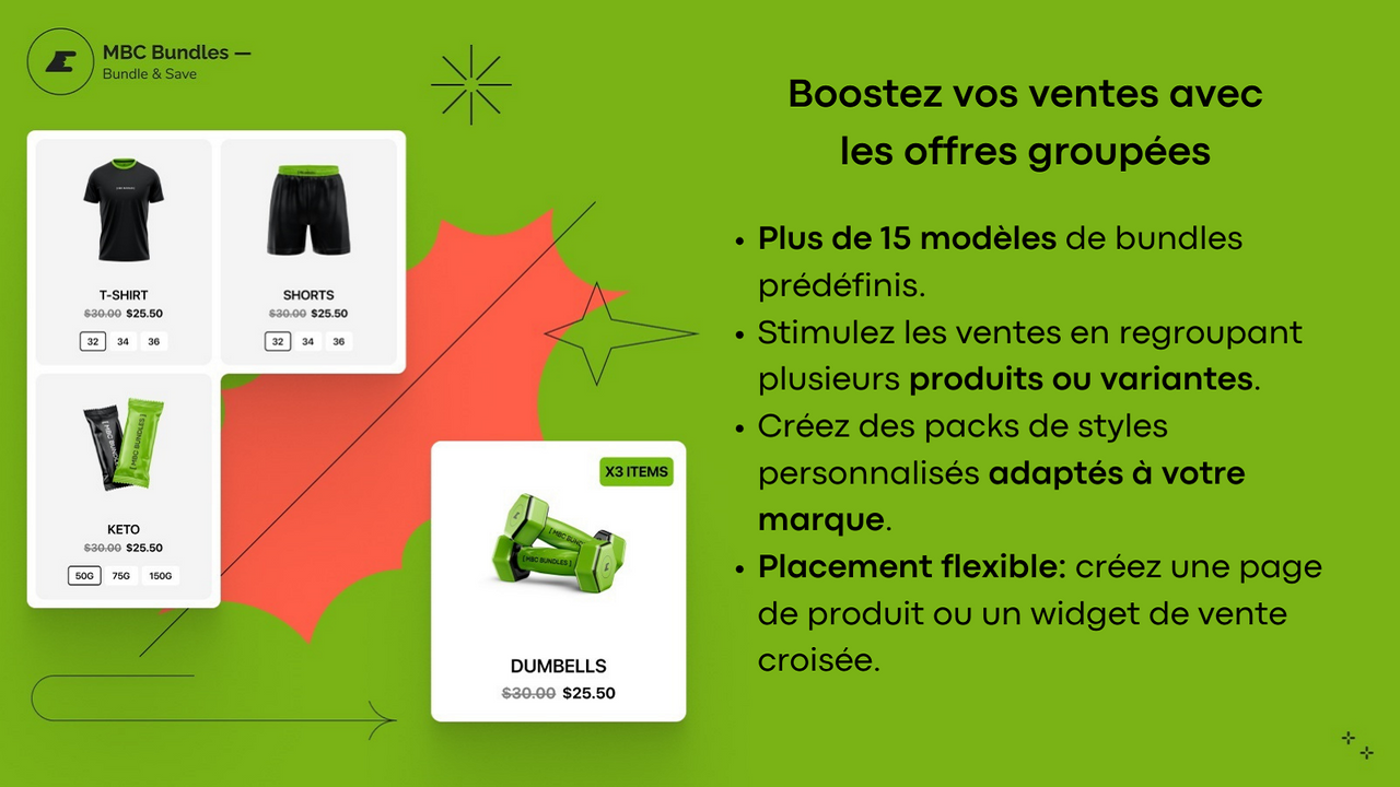 Bundle Packs et widget de vente croisée sur une page produit