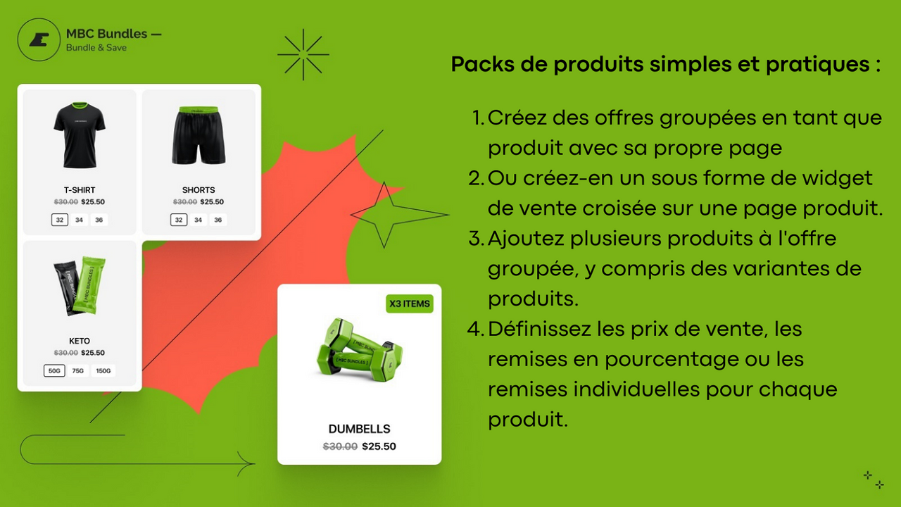 Bundle Packs et widget de vente croisée sur une page produit