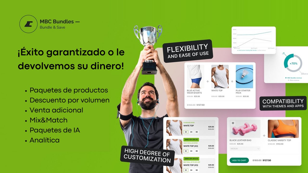 paquetes de productos, ventas adicionales y diversos descuentos