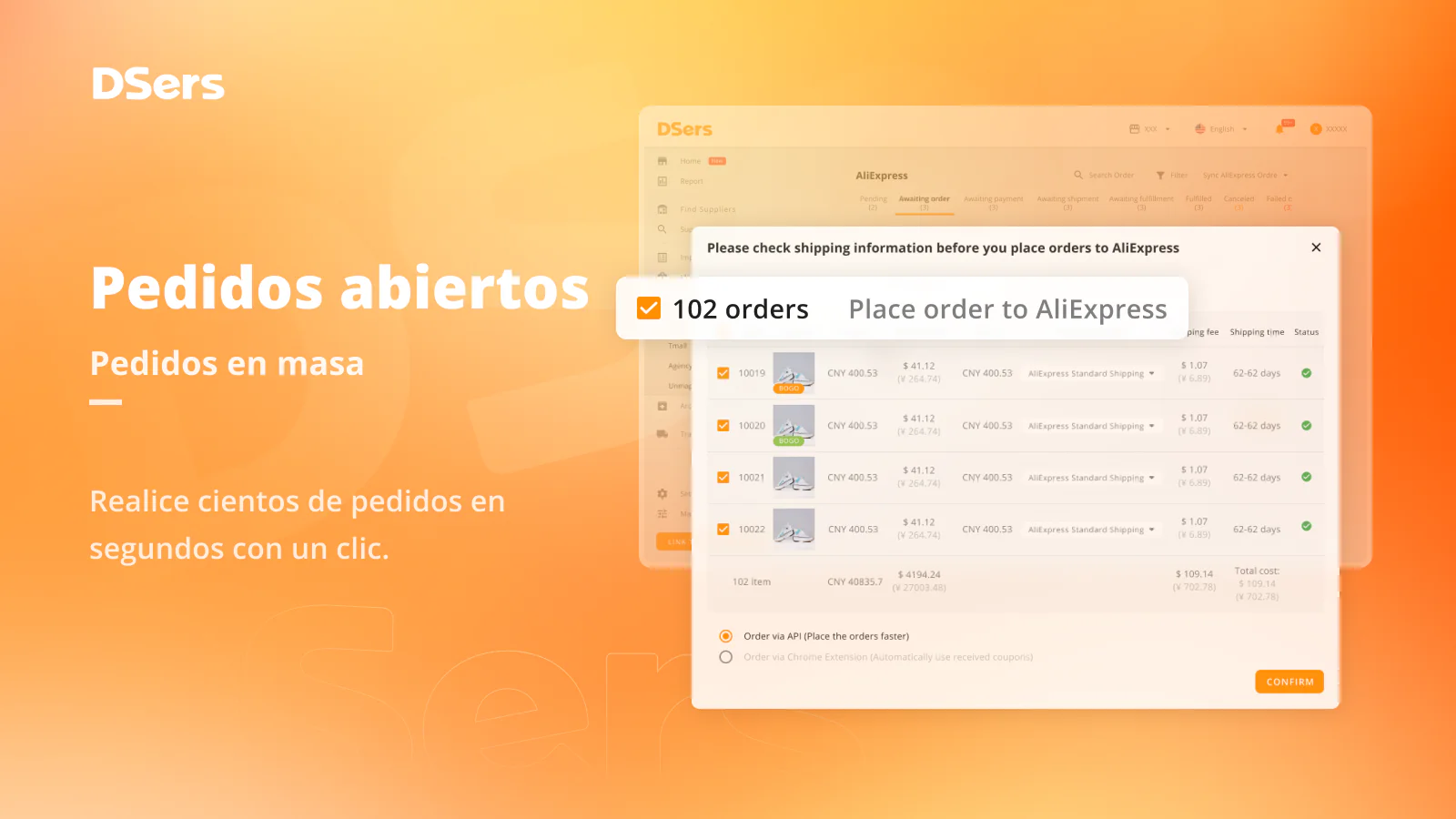 ¡Procesa 100 de pedidos en 1 solo clic!