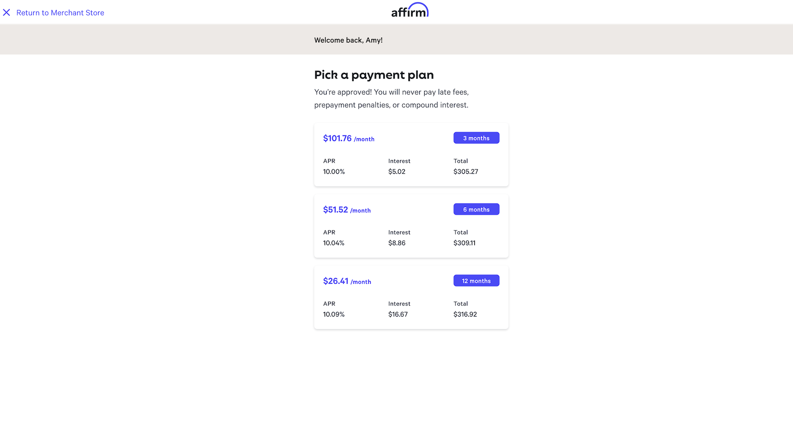 Options de paiement Affirm