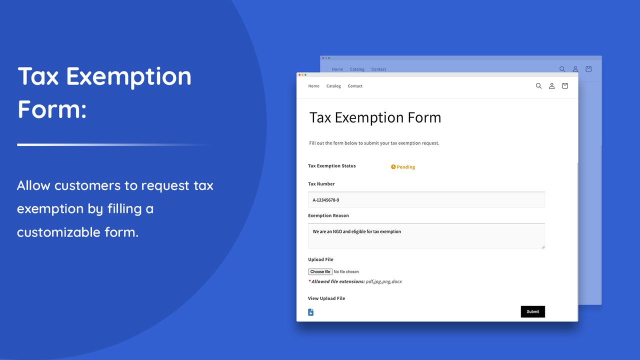Formulario de exención de impuestos