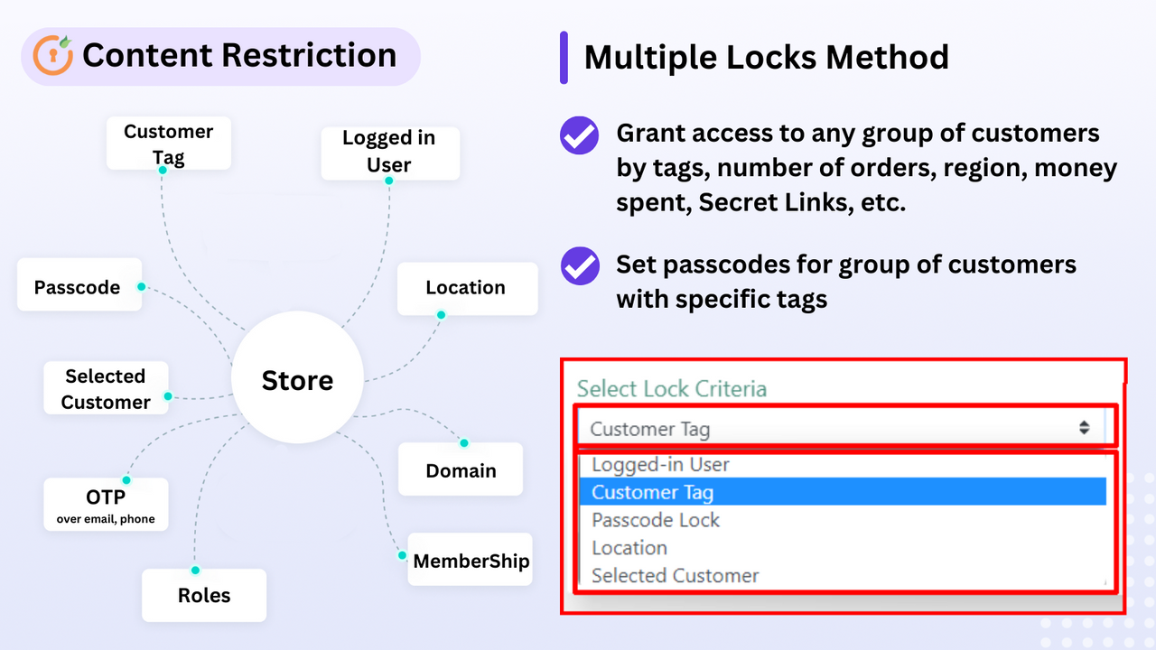 Proteger qualquer página com senha: Páginas, Produtos, Coleções, URLs