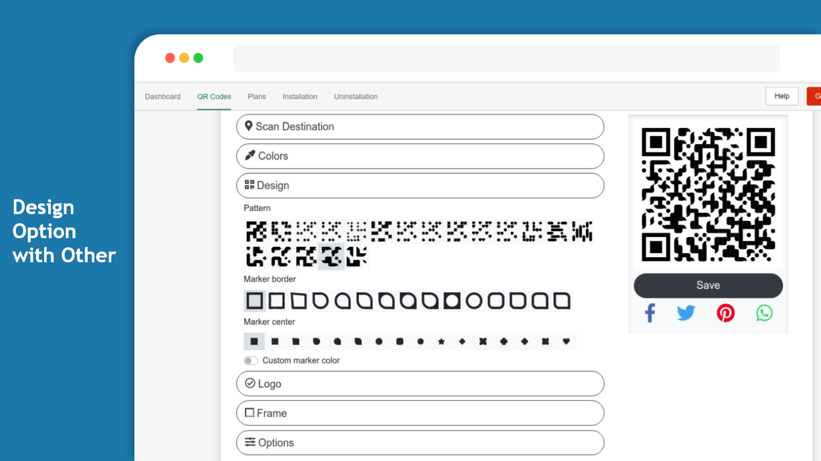 Options de design multiples