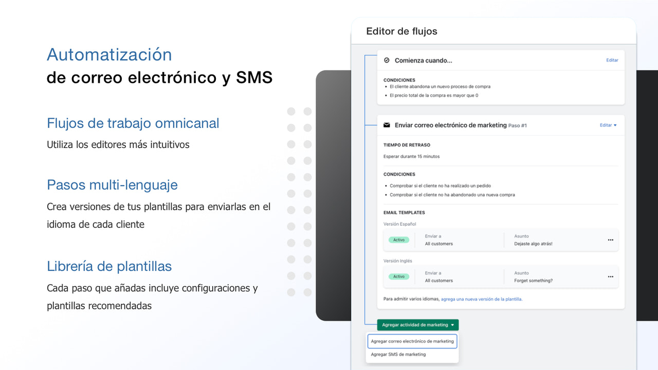 Automatización de correo electrónico y SMS