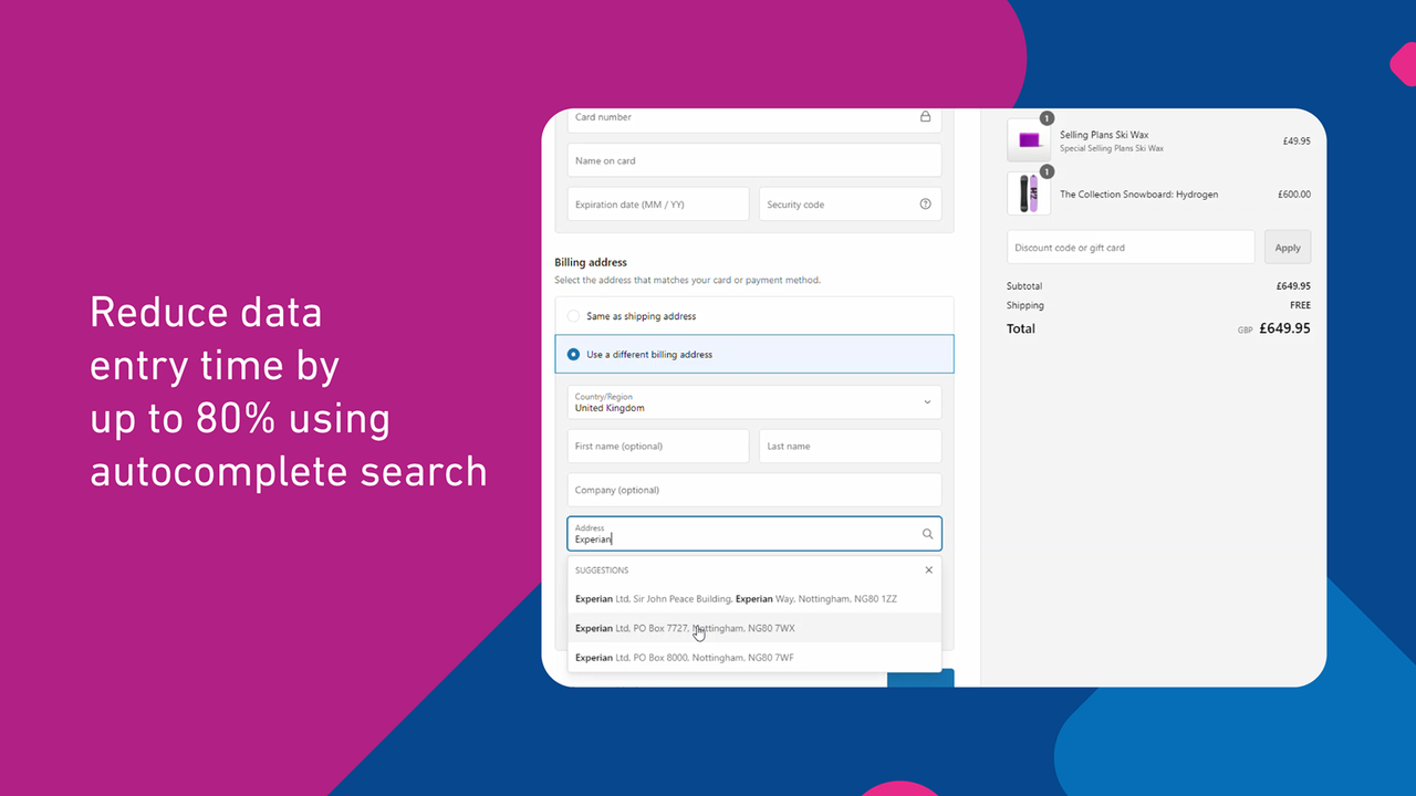 Reduce data entry time by up to 80% using autocomplete search