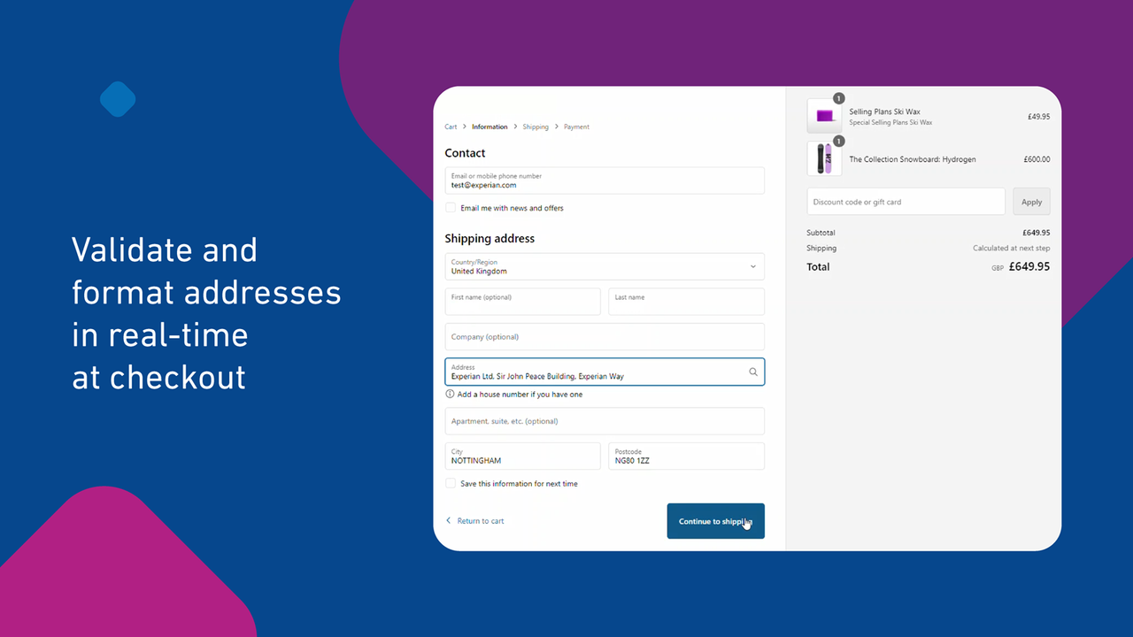 Validate and format addresses in real-time at checkout