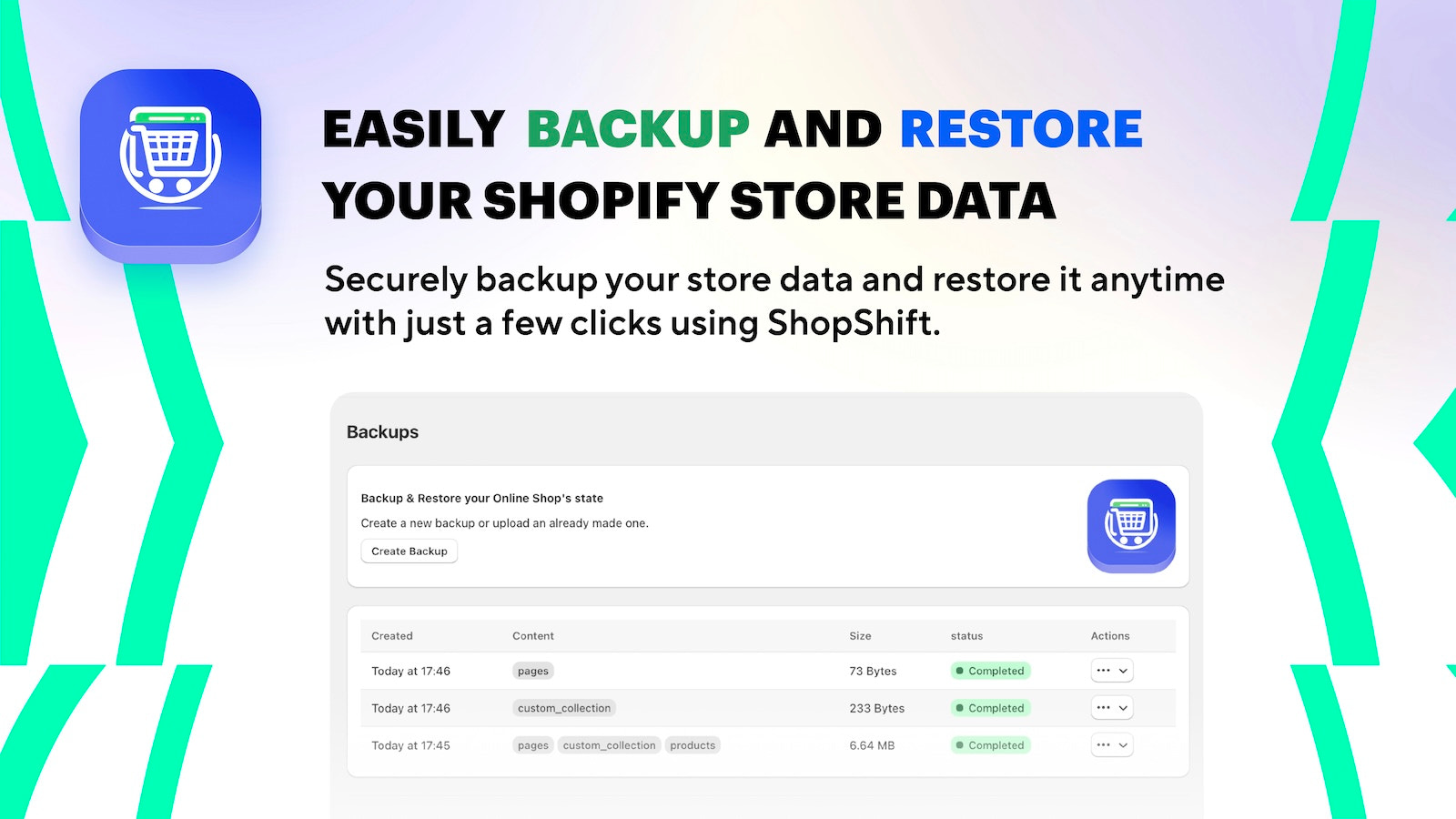 Backup and restore your store