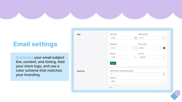 Personnalisez votre ligne d'objet d'email, contenu, design et timing.