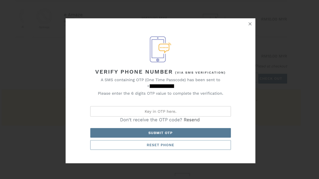 Exempel på FraudLabs Pro SMS Verificaction App