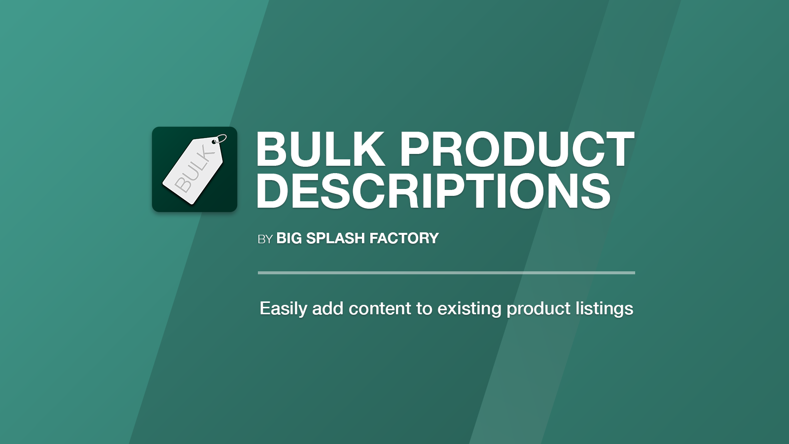 Aplicación Shopify de Descripciones de Productos en Masa por Big Splash Factory