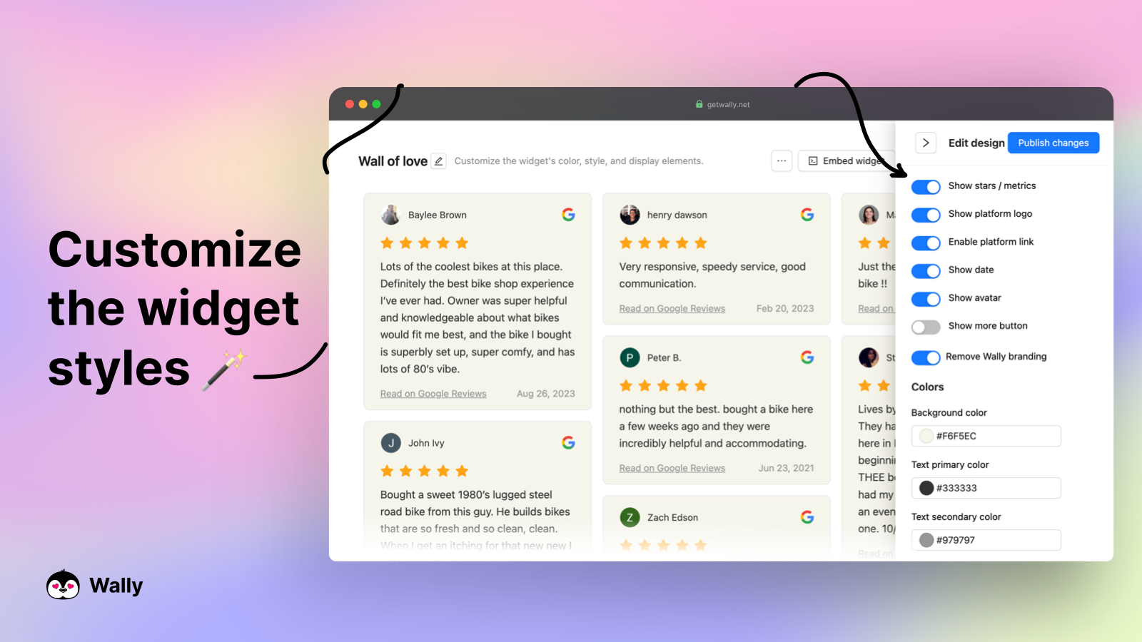 Wally – Google Reviews Screenshot