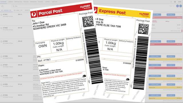 Pay and Print Australia Post labels WITHIN the app!