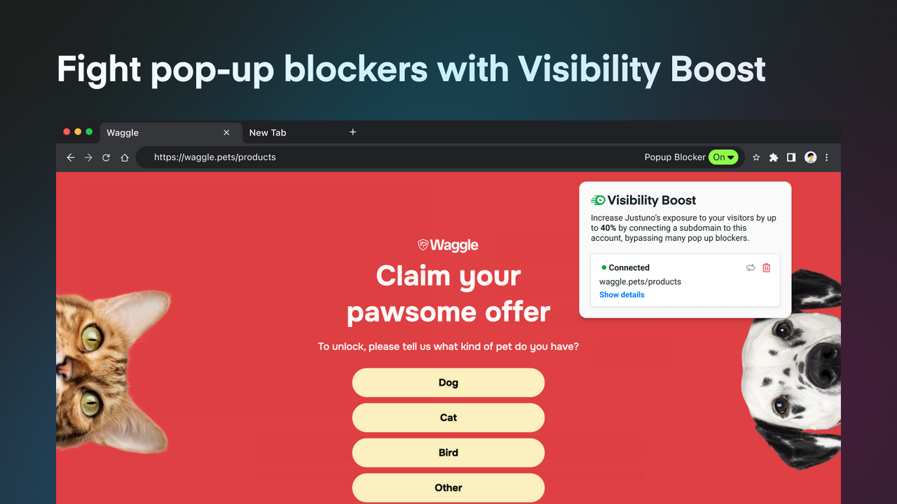 Impulso de Visibilidad - Asegura que tus visitantes estén viendo tus pop-ups