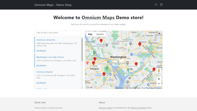 Omnium Maps, användningsfall, butiksfront