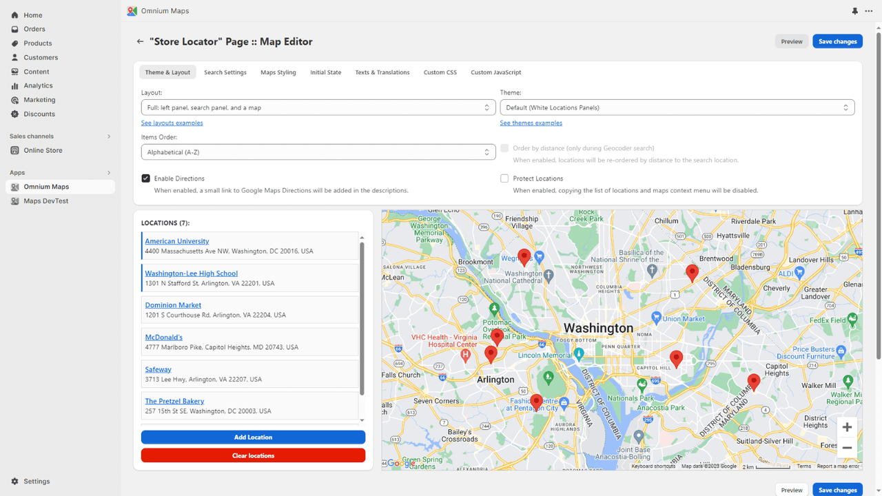 Omnium Maps - Add Google Maps with store locations to your store