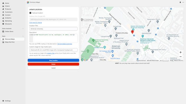 Omnium Maps, Standorteditor