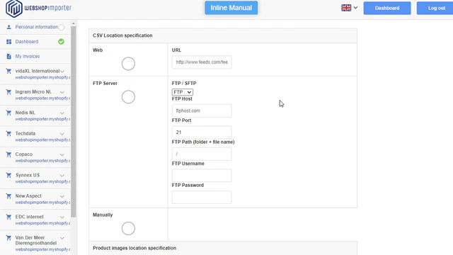 Easy set your FTP and images location