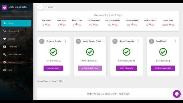 Ansicht des App-Dashboards