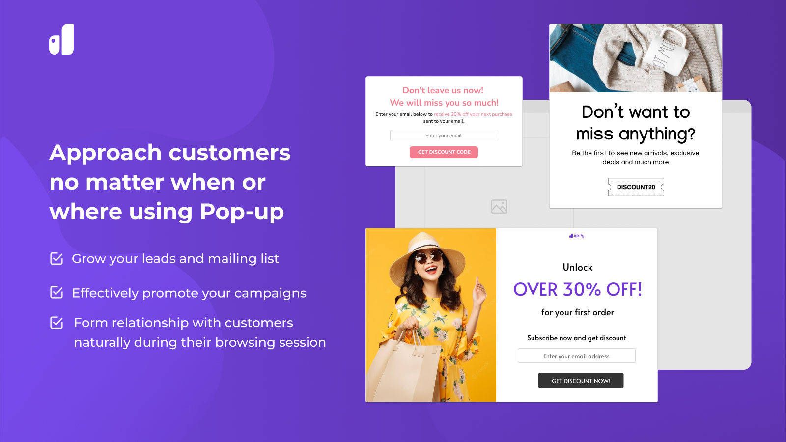 qikify Sales Pop up & Proof Screenshot