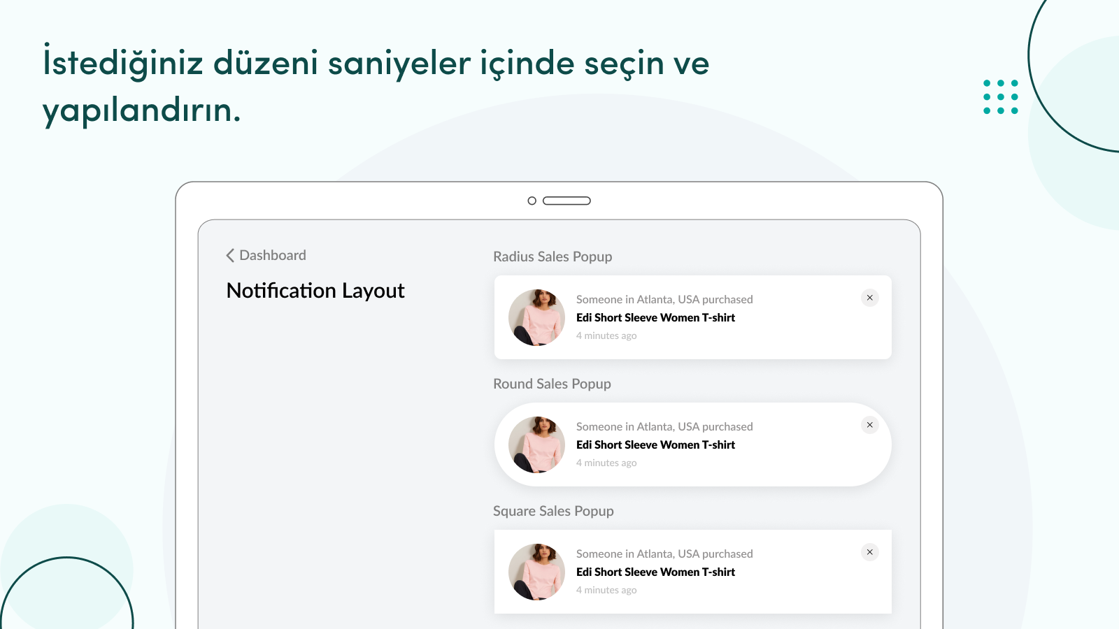 Saniyeler içinde şablonla istediğiniz düzeni oluşturun ve seçin.