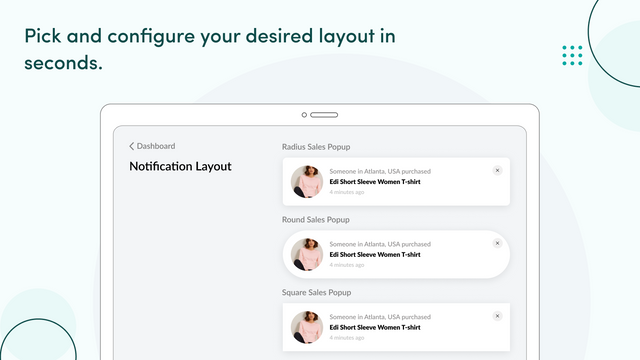 Create and pick the desired layout from templates in seconds.