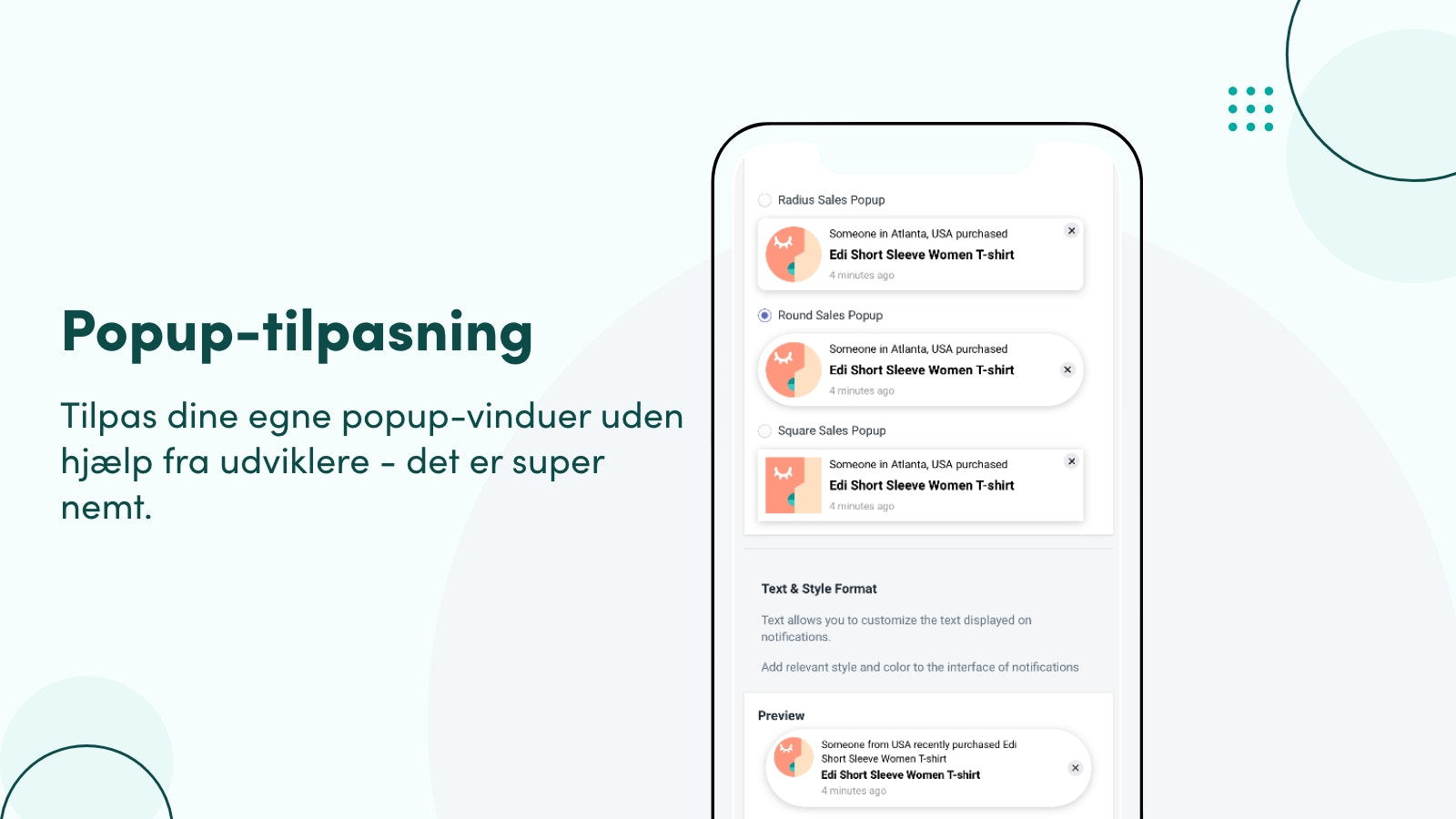 Popup-tilpasning