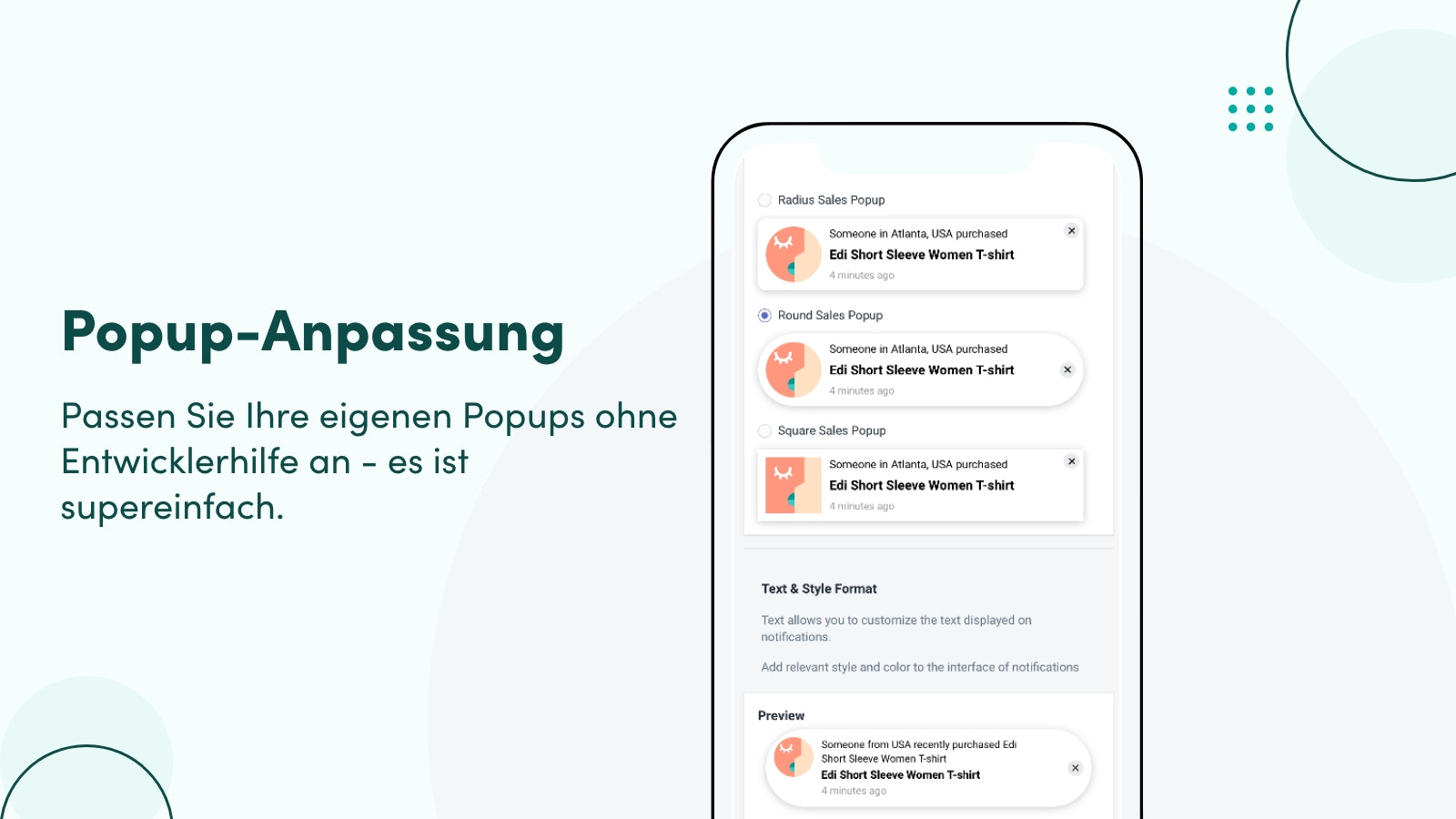 Popup-Anpassung