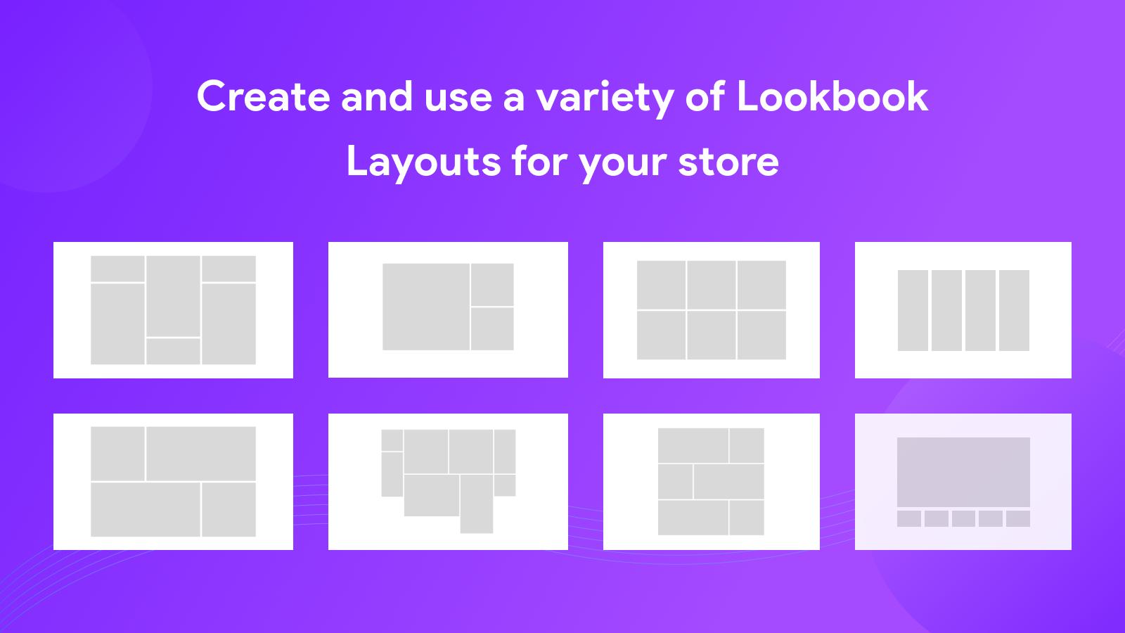 Crie e use uma variedade de Layouts de Lookbook para sua loja