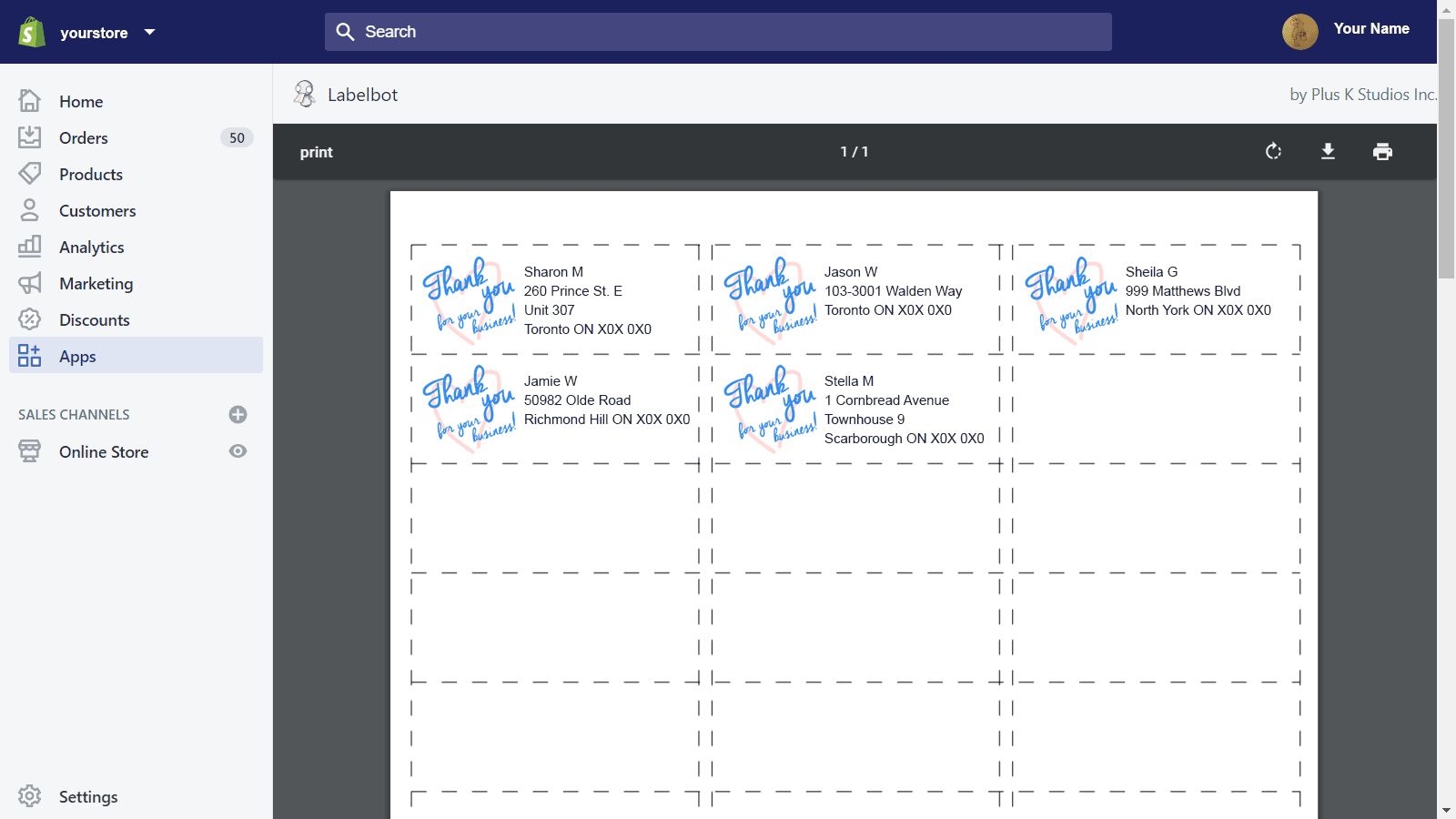 Visualisez/imprimez des PDF directement à partir de l'application.