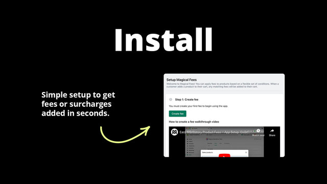 Installation - Einfache Einrichtung, um Gebühren in Sekunden hinzuzufügen