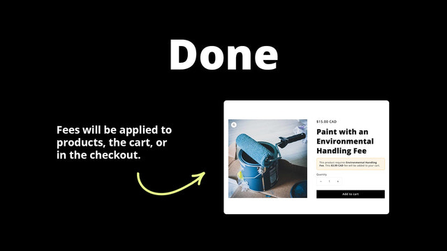 Færdig - Gebyrer vil blive anvendt på produkter, indkøbskurven eller ved kassen.