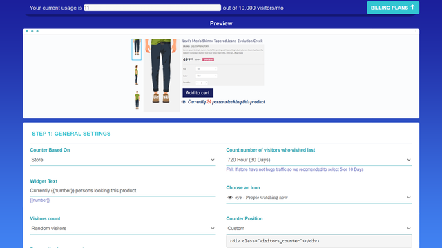 Configuration du compteur de visiteurs