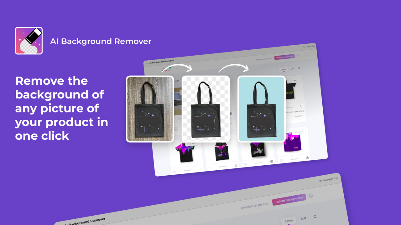 Remove the background for the product image in one click