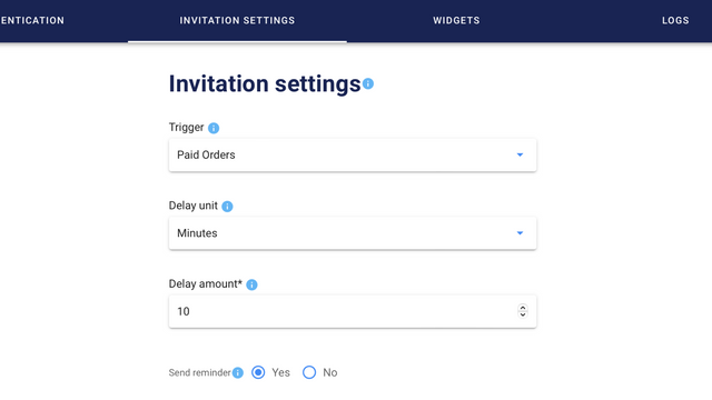 Invitation settings