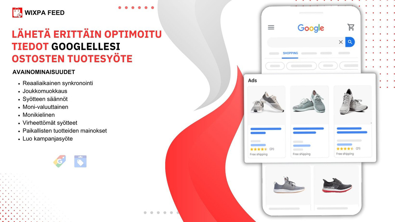 wixpa-syöte Google Shoppingille