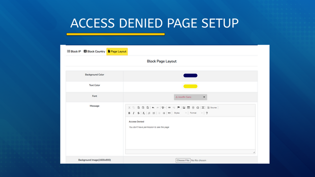 Configurar página para bloquear