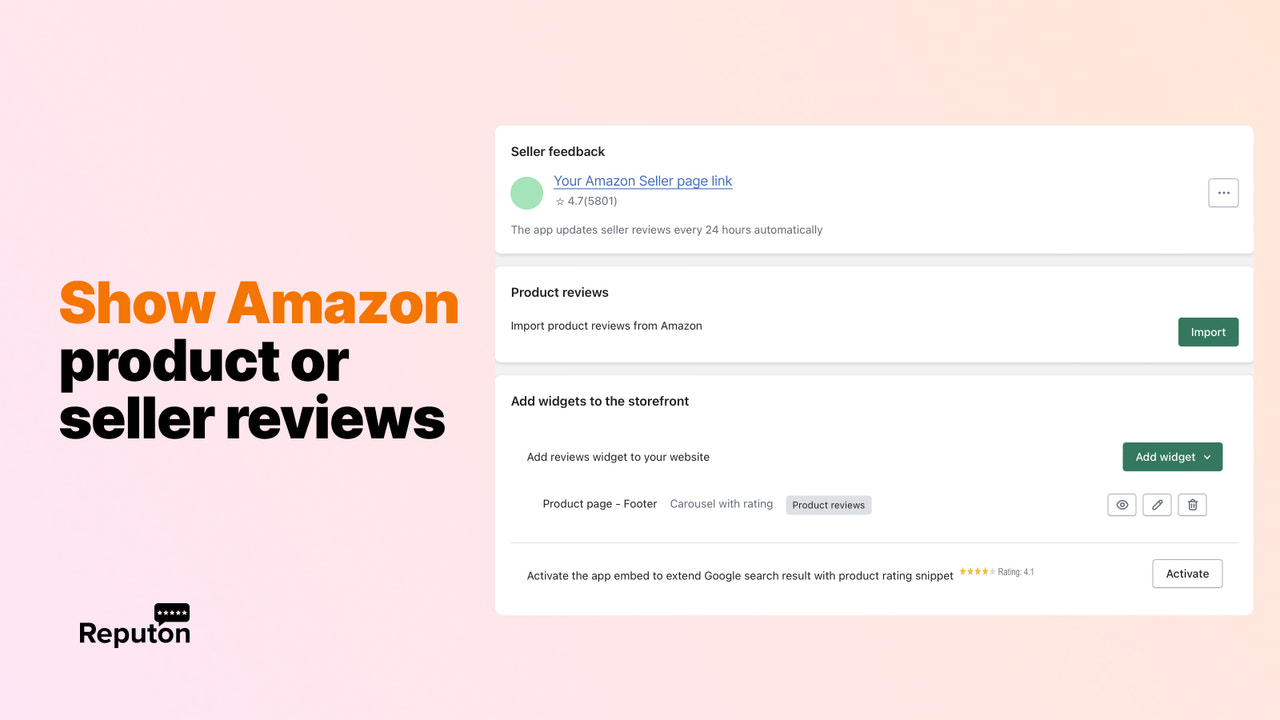 amazon sælger feedback widget