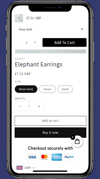 compatible with currency convert app-Giraffly Sticky Cart