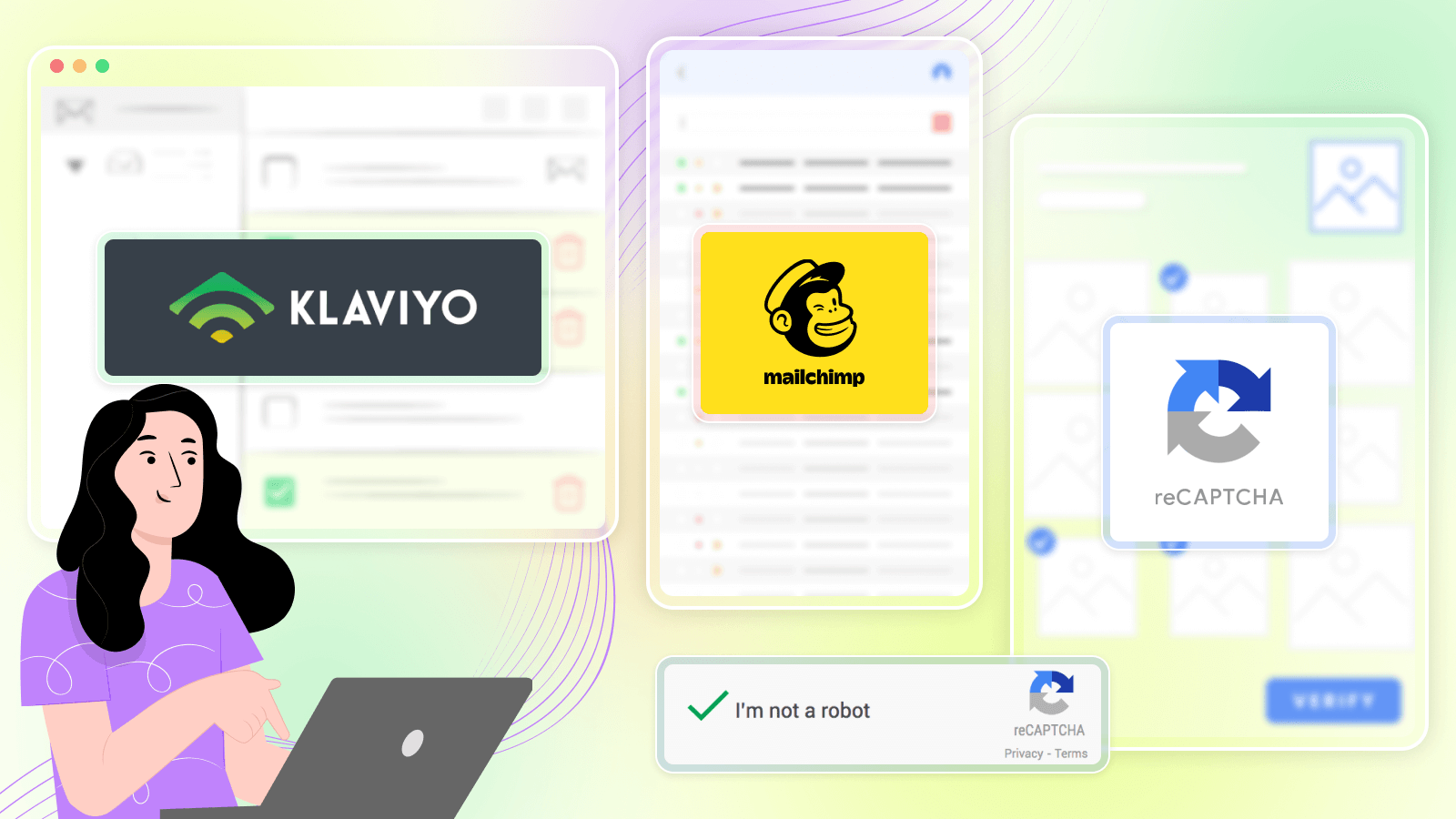 Compatible con Mailchimp, Klaviyo y Google Recaptcha.