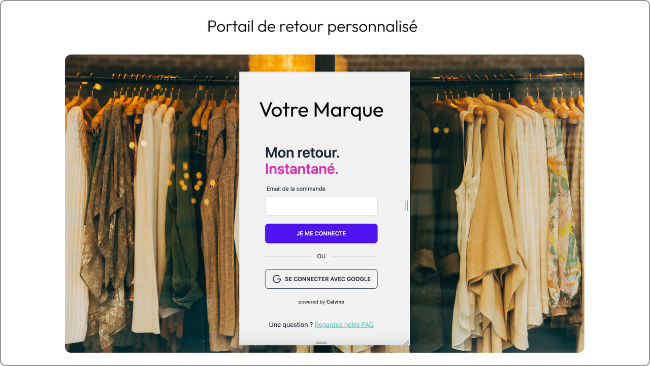 Portail de retour personnalisé