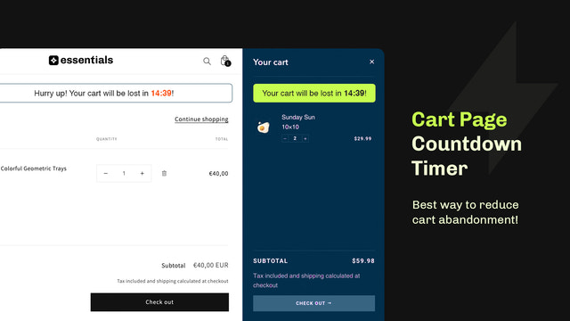 Essential Shopify cart countdown to reduce cart abandonment